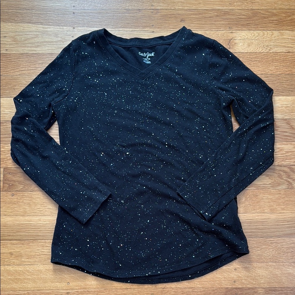 Cat & Jack Kids Sparkly Black Long Sleeve Tee